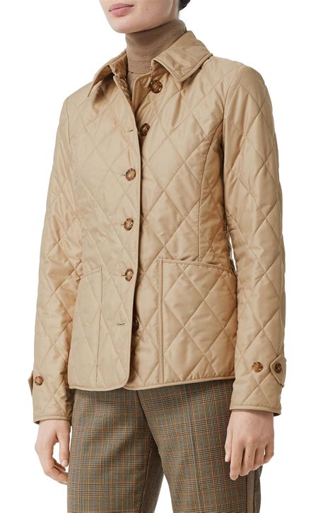 diamond quilted thermoregulated hooded coat burberry|Burberry diamond quilted field jacket.